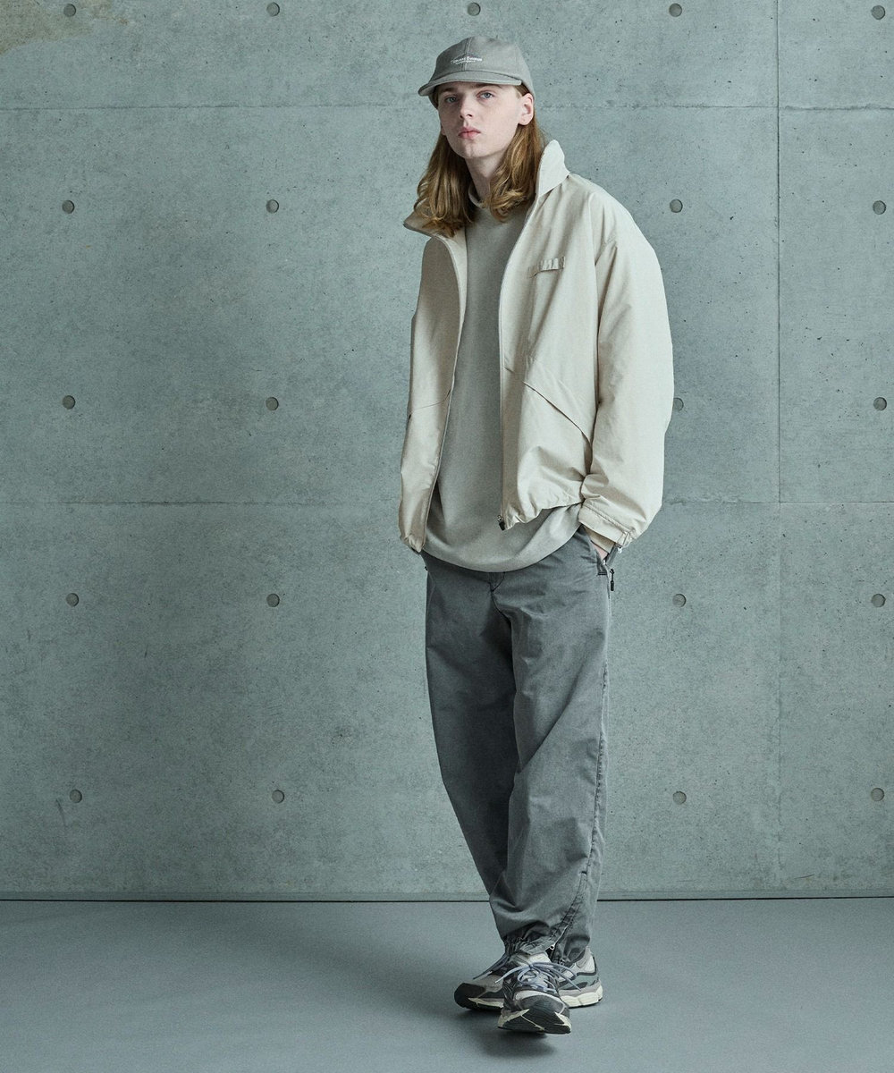 MEN'S BIGI リップストップ スタンドカラーブルゾン ベージュ