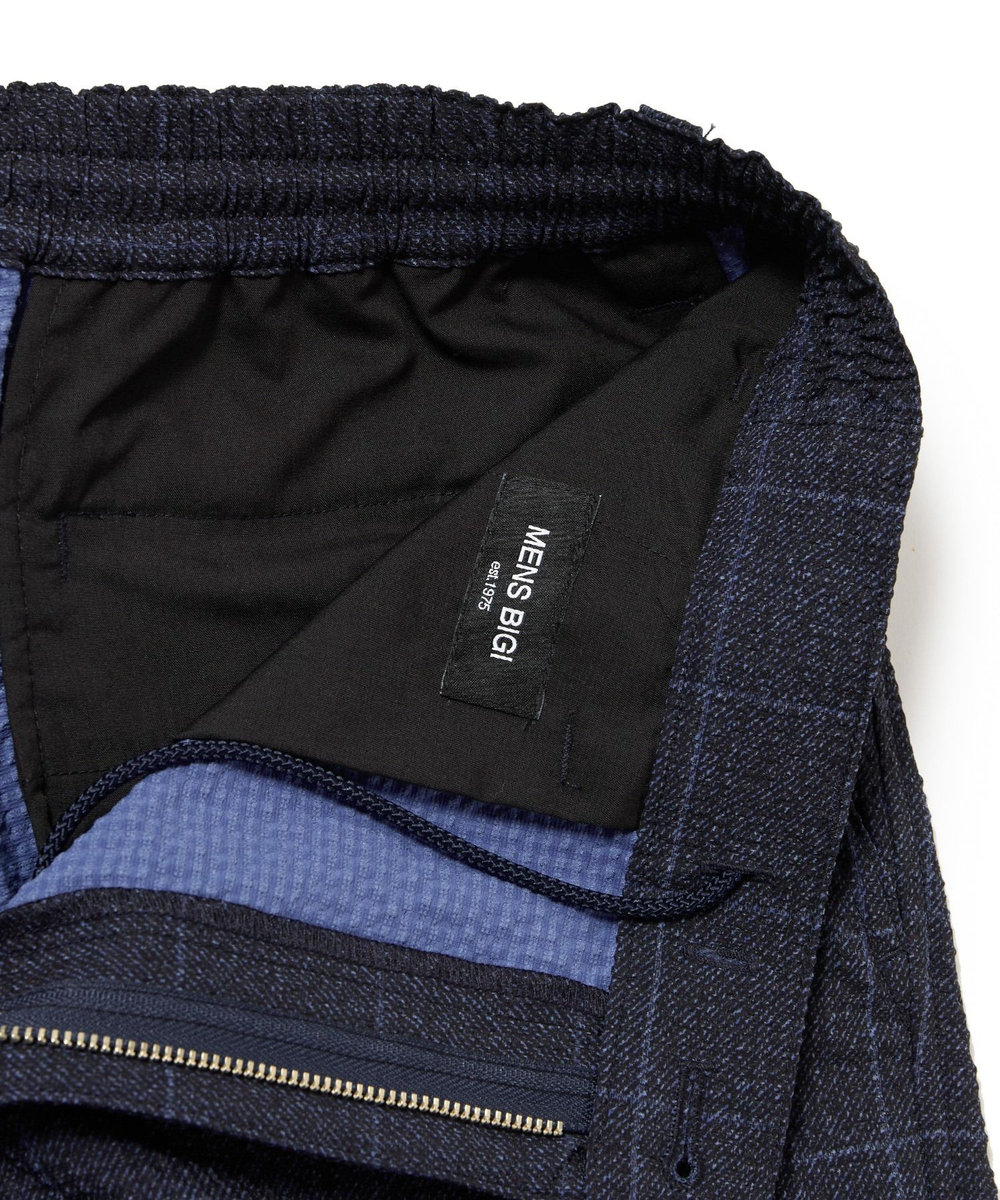 MEN'S BIGI 【ACTIVE TAILOR】3Dサッカープリントイージーパンツ<セットアップ対応> ネイビー