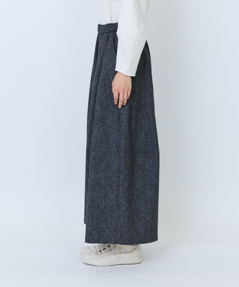 LOISIR ウール混ツイードボトルシルエットパンツ グレー系その他