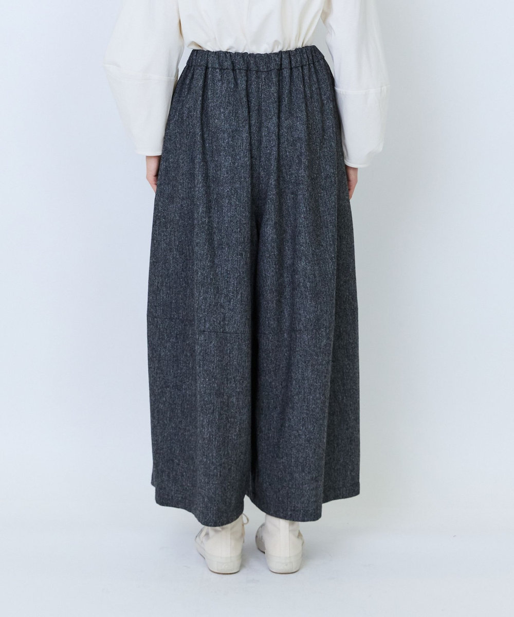 LOISIR ウール混ツイードボトルシルエットパンツ グレー系その他