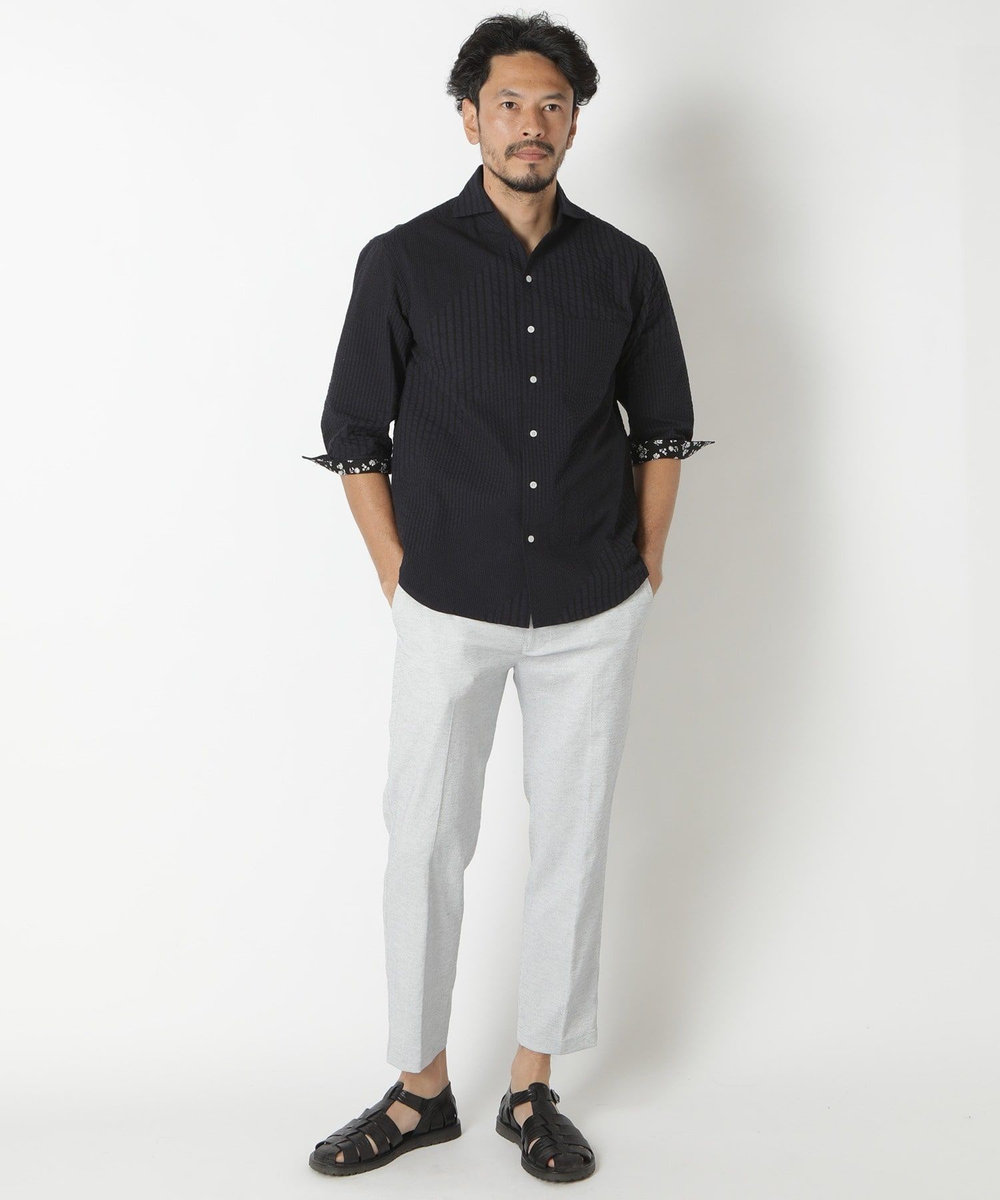 MEN'S BIGI 【BODYSHELL】コットン×リネン アンクル丈パンツ ブルー