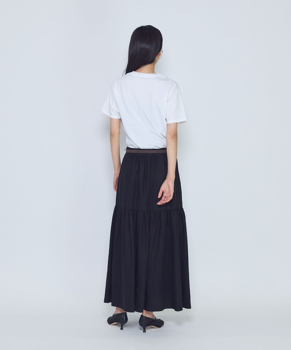 1er Arrondissement フィブリルポプリンティアードスカート ブラック