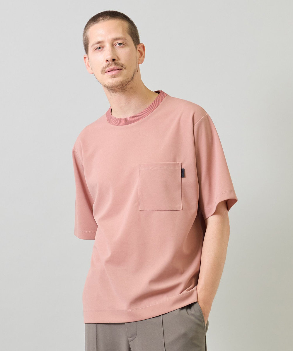 UNION STATION 梨地ポンチポケットTシャツ＜ストレッチ・マシンウォッシャブル＞ ピンク