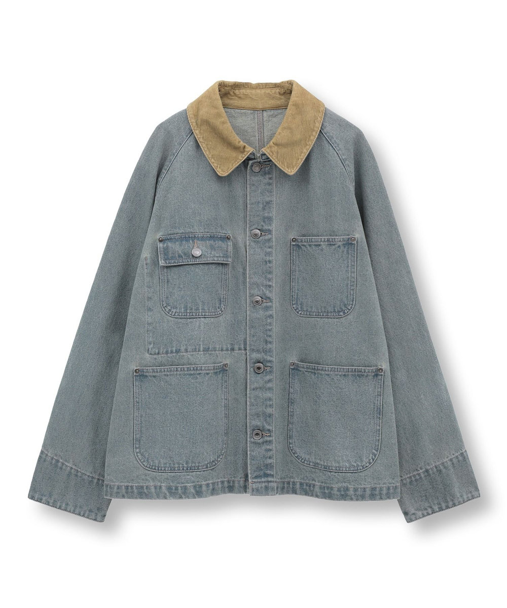 MEN'S BIGI デニムカバーオールジャケット ブルー