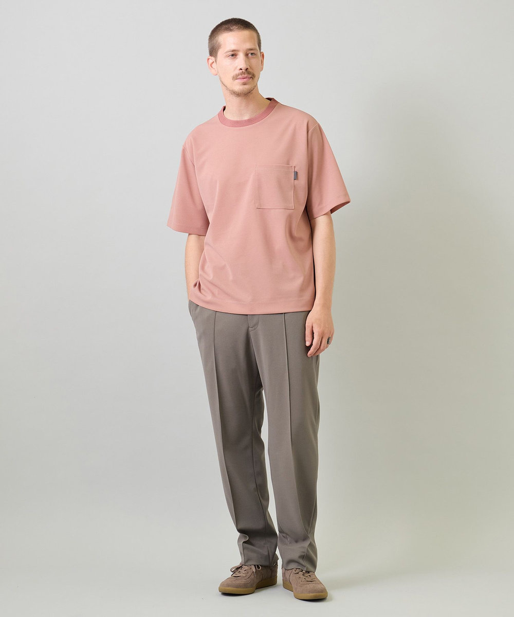 UNION STATION 梨地ポンチポケットTシャツ＜ストレッチ・マシンウォッシャブル＞ ピンク