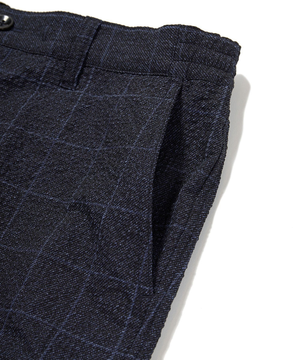 MEN'S BIGI 【ACTIVE TAILOR】3Dサッカープリントイージーパンツ<セットアップ対応> ネイビー