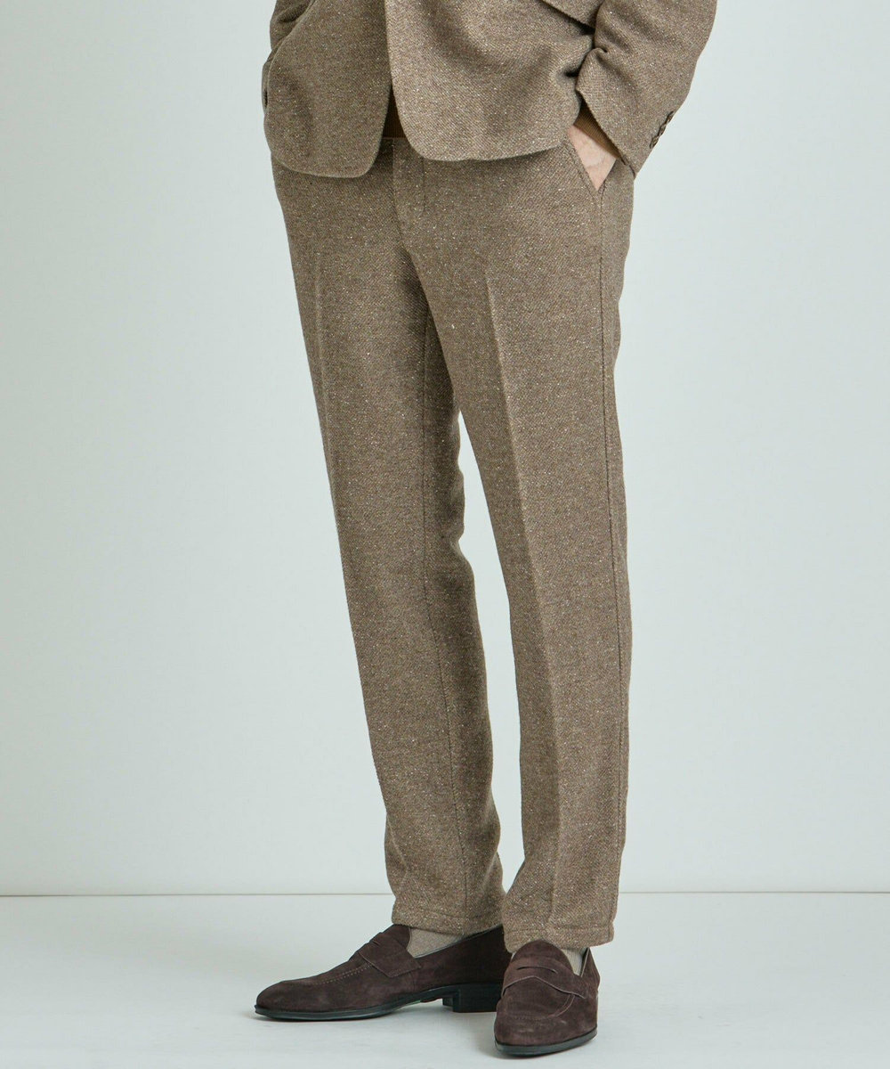 MEN'S BIGI シルクネップウール絡みイージーパンツ ベージュ