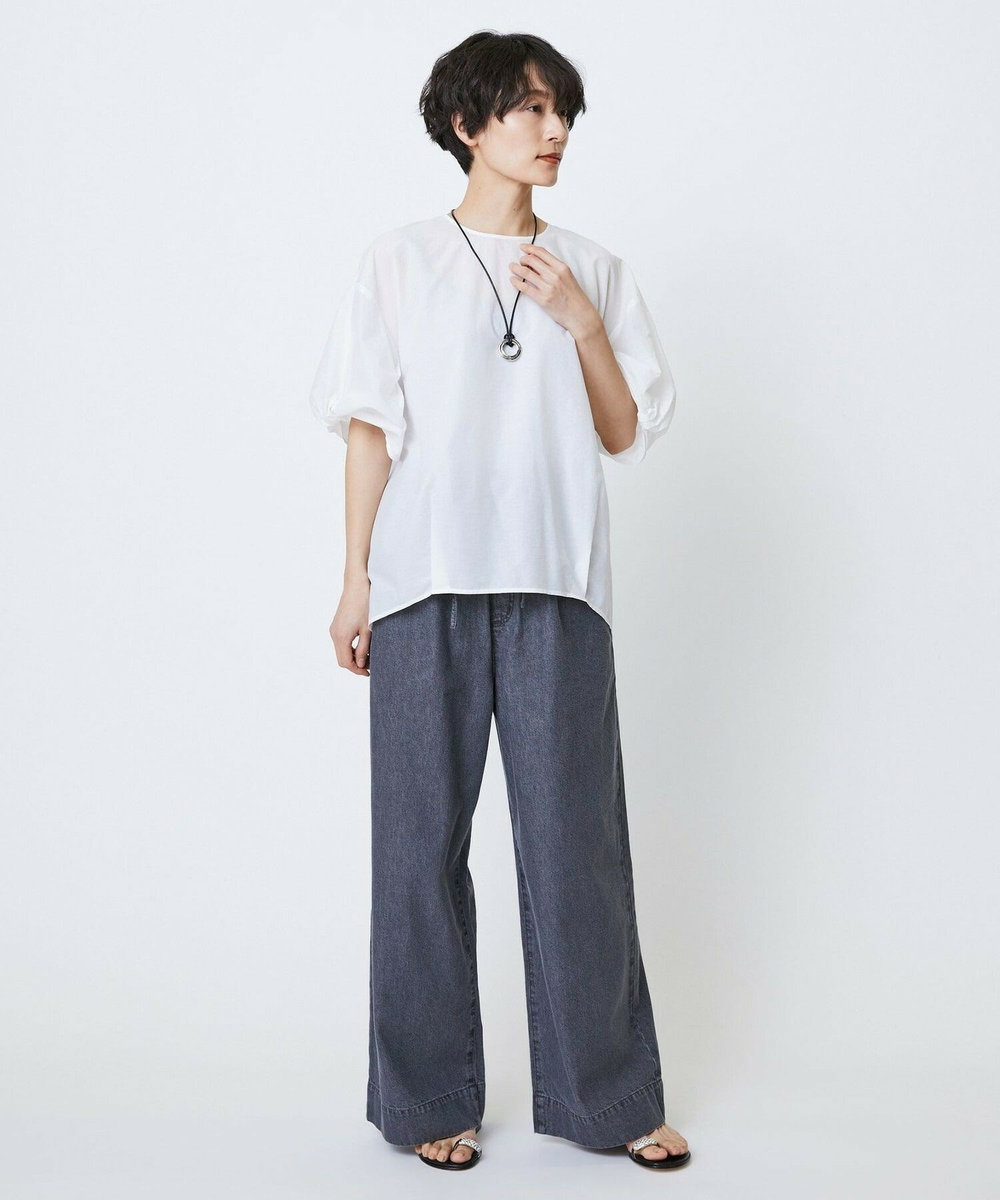 feerique feerique　ナイロンコットンタフタコクーンシルエットブラウス ホワイト