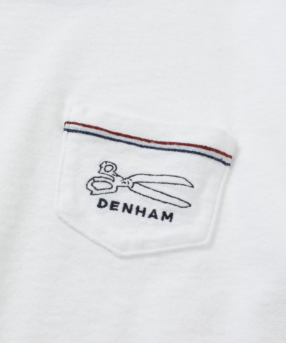 MEN'S BIGI 【DENHAM/デンハム】オーガニック ミニパイルポケットＴシャツ ホワイト