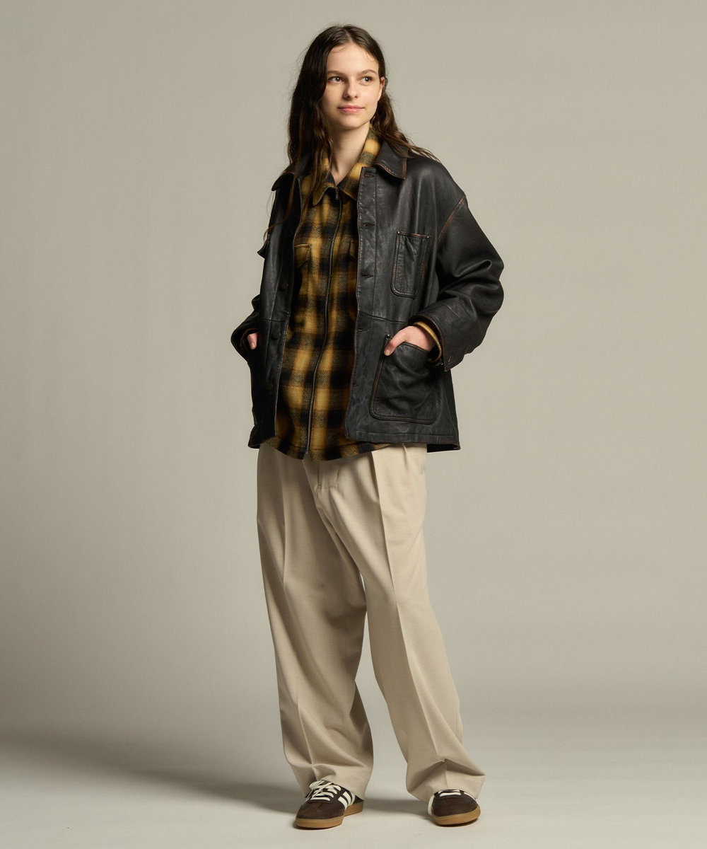 MEN'S BIGI セミワイドスラックス ベージュ