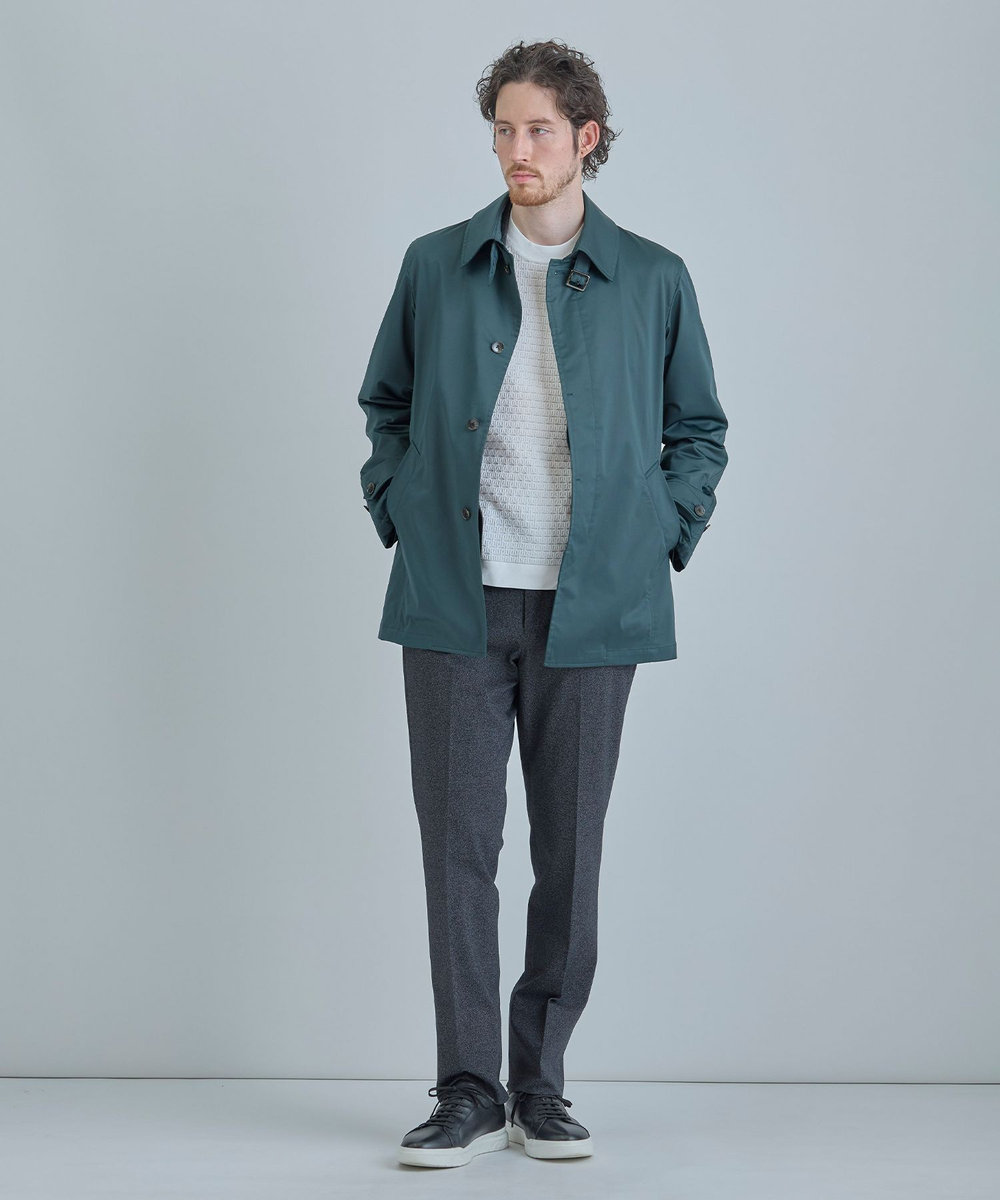 MEN'S BIGI LIMONTA EAST ストレッチギャバ ステンカラーコート＜ストレッチ・防風・撥水・透湿性＞ グリーン