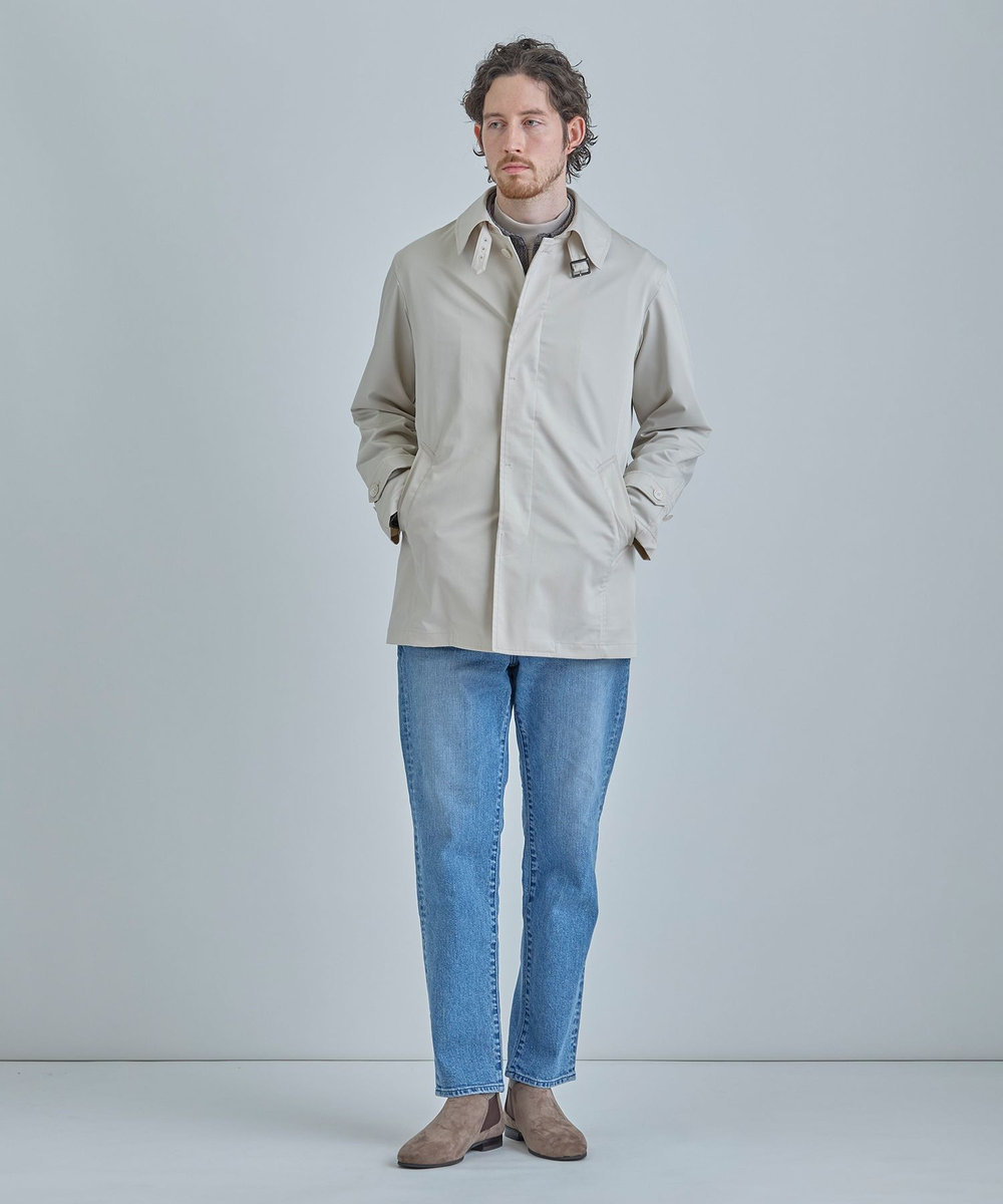 MEN'S BIGI LIMONTA EAST ストレッチギャバ ステンカラーコート＜ストレッチ・防風・撥水・透湿性＞ オフホワイト