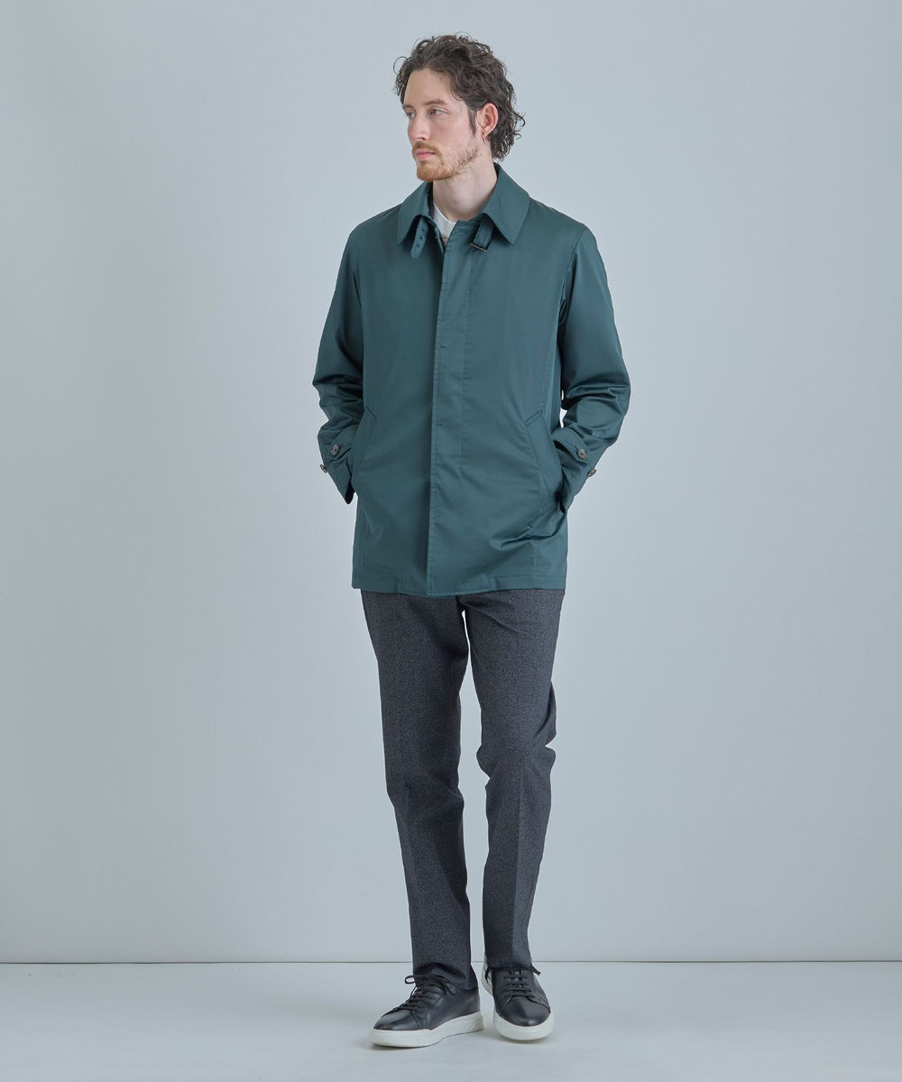 MEN'S BIGI LIMONTA EAST ストレッチギャバ ステンカラーコート＜ストレッチ・防風・撥水・透湿性＞ グリーン