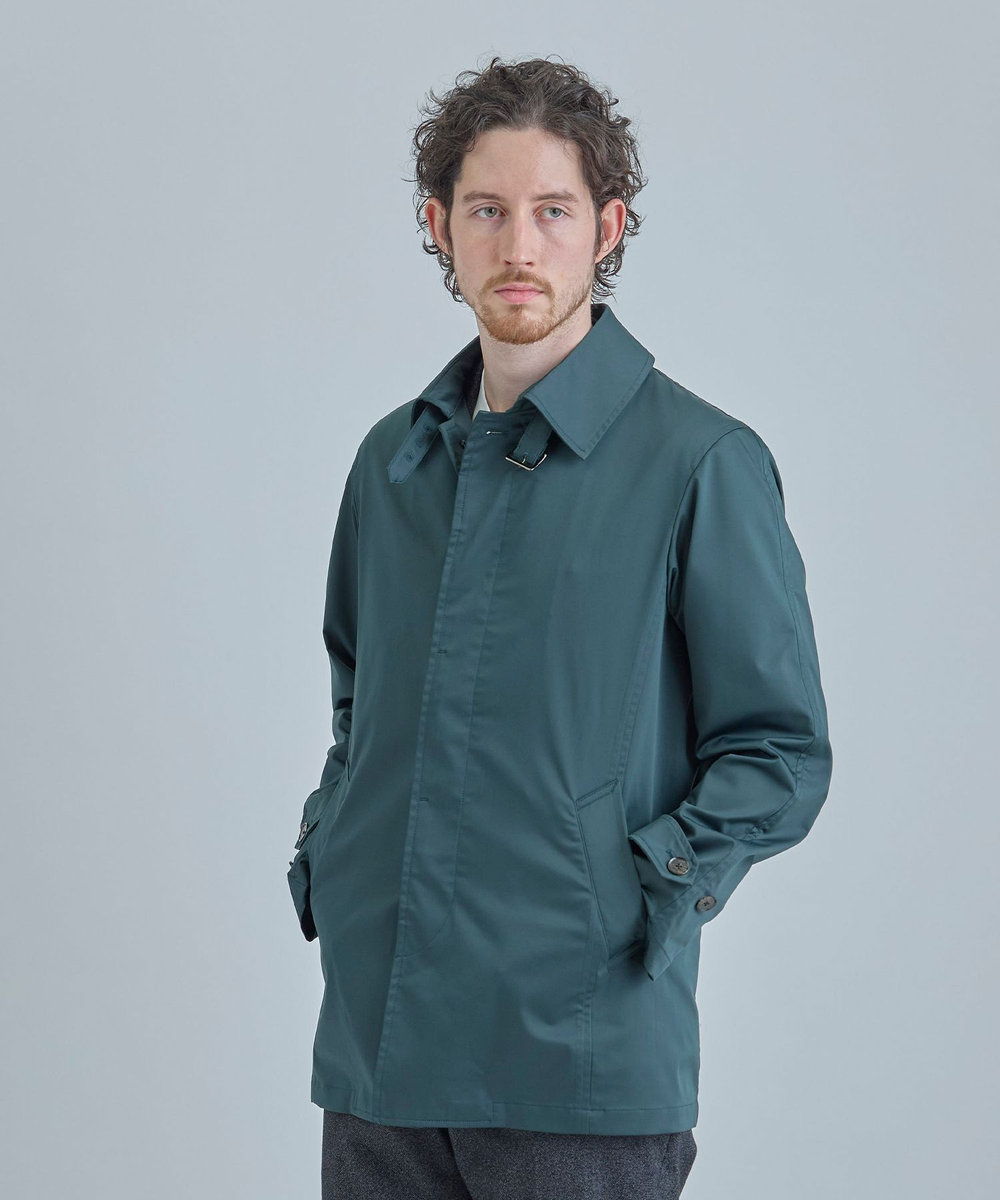 MEN'S BIGI LIMONTA EAST ストレッチギャバ ステンカラーコート＜ストレッチ・防風・撥水・透湿性＞ グリーン