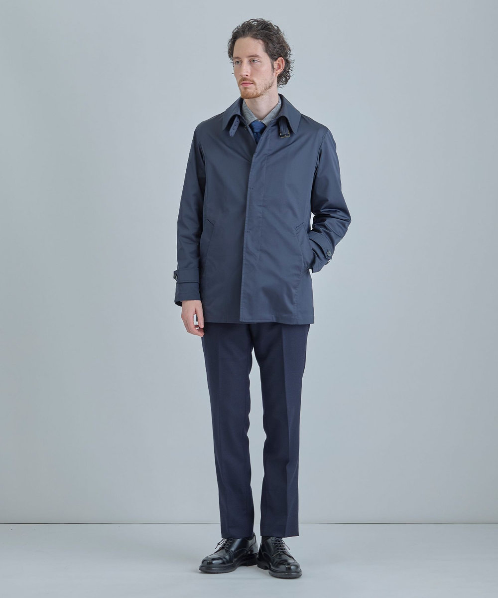 MEN'S BIGI LIMONTA EAST ストレッチギャバ ステンカラーコート＜ストレッチ・防風・撥水・透湿性＞ ネイビー