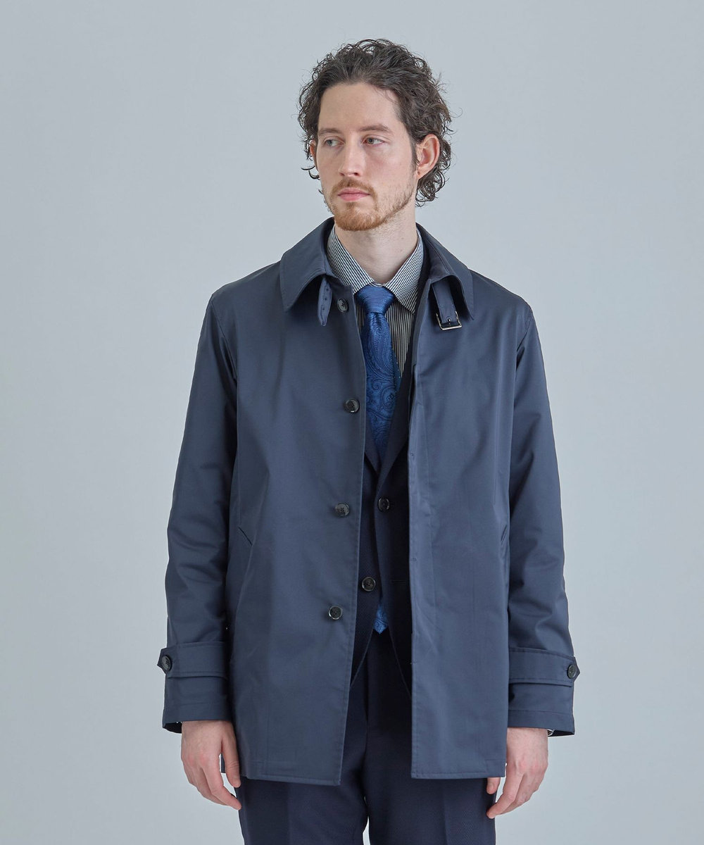MEN'S BIGI LIMONTA EAST ストレッチギャバ ステンカラーコート＜ストレッチ・防風・撥水・透湿性＞ ネイビー