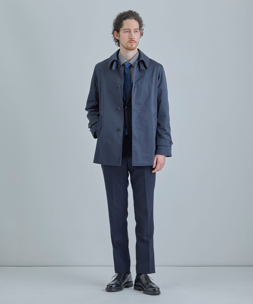 MEN'S BIGI LIMONTA EAST ストレッチギャバ ステンカラーコート＜ストレッチ・防風・撥水・透湿性＞ ネイビー