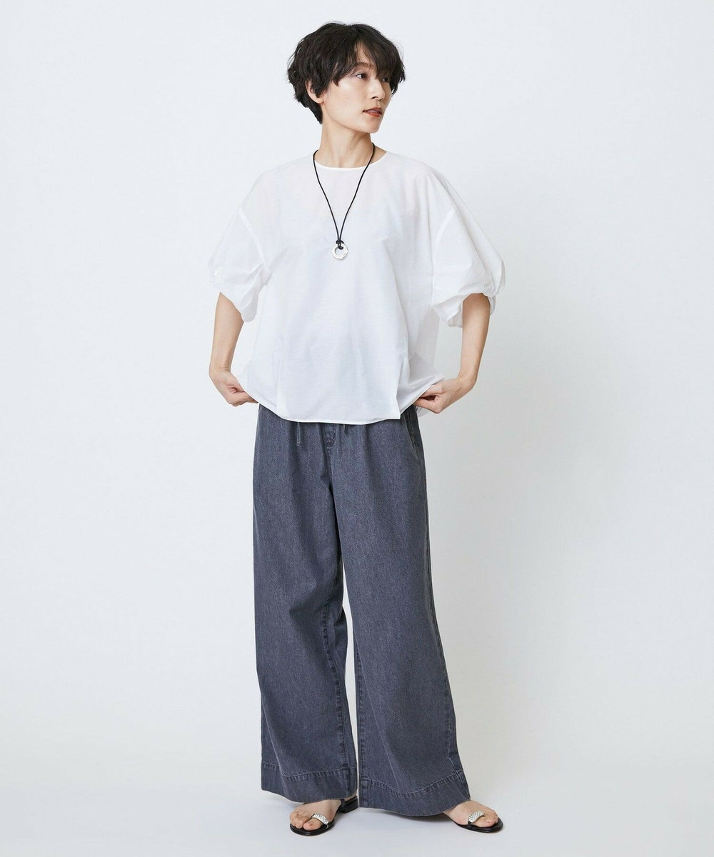 feerique feerique　ナイロンコットンタフタコクーンシルエットブラウス ホワイト