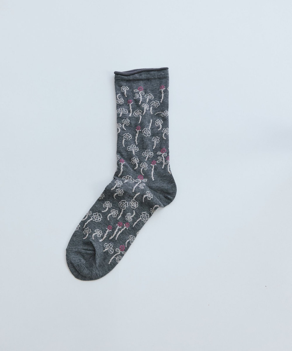 ADIEU TRISTESSE クローバー＆シロツメクサソックス グレー系その他