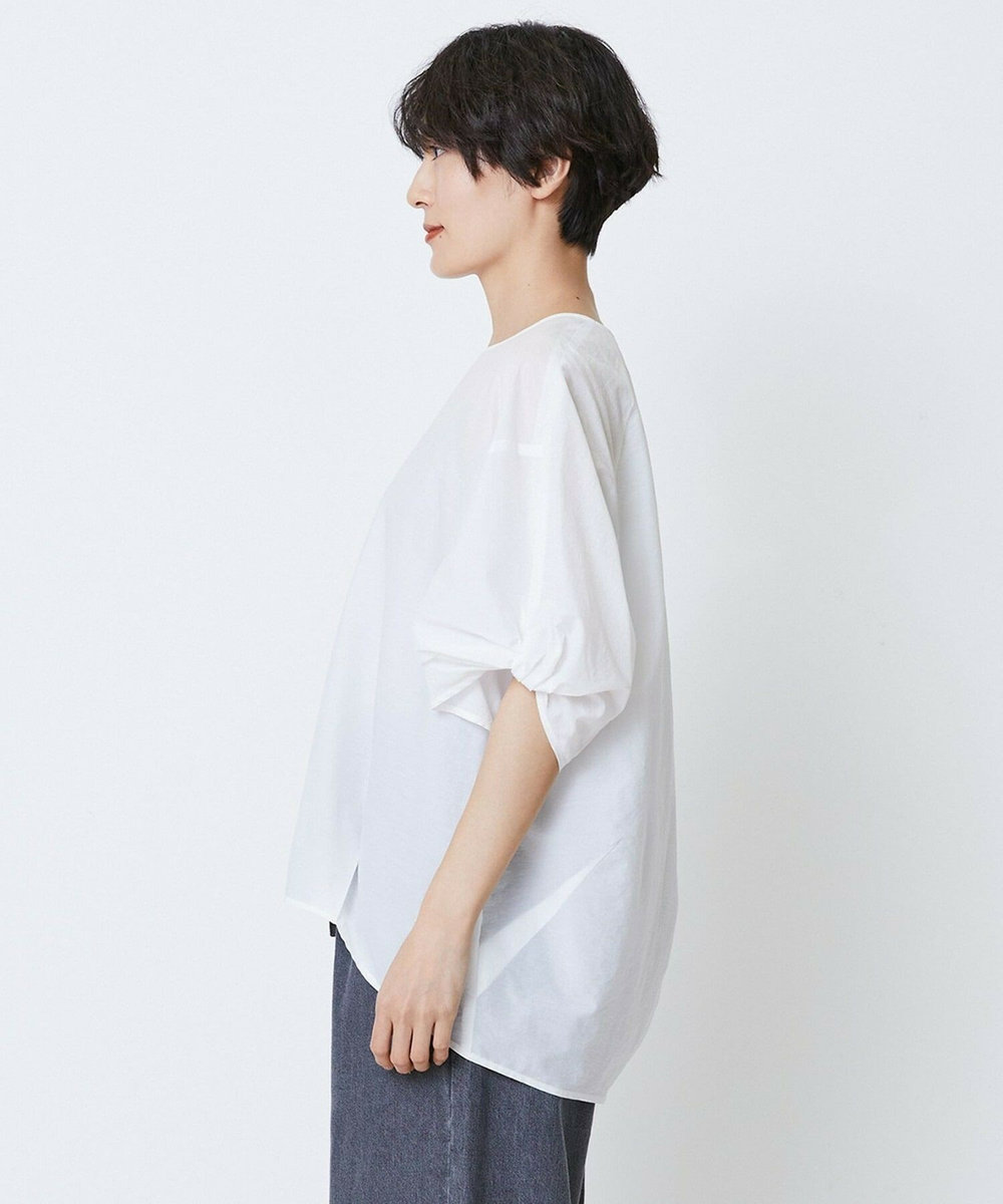 feerique feerique　ナイロンコットンタフタコクーンシルエットブラウス ホワイト