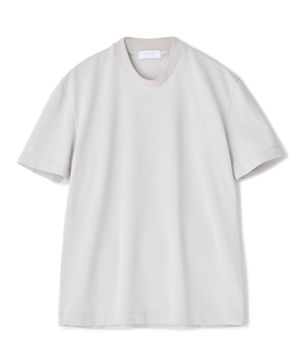 MEN'S BIGI 東レPrimeflex 麻調ドットメッシュ クルーネックTシャツ＜吸水速乾/通気性＞ グレー