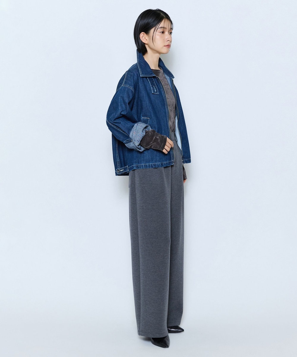 feerique feerique メッシュベロアプルオーバー チャコールグレー