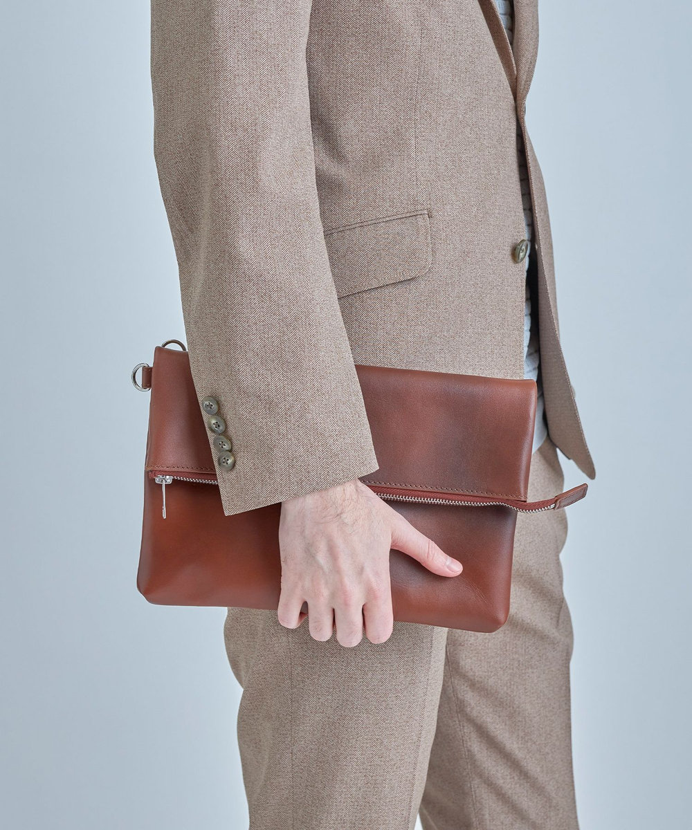 MEN'S BIGI 【SEEKER/シーカー】別注 2wayクラッチ&ショルダーバッグ キャメル