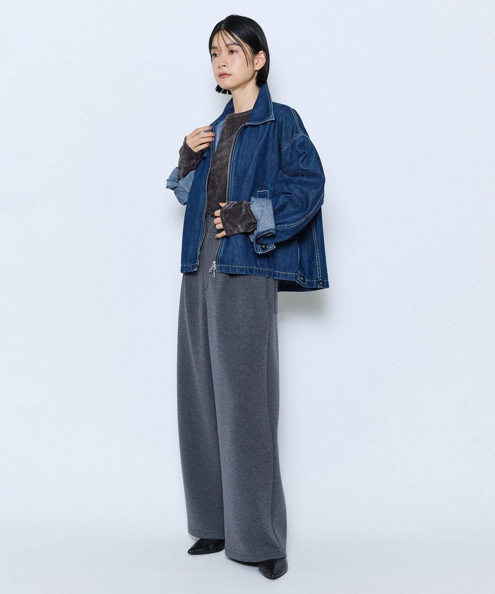 feerique feerique メッシュベロアプルオーバー チャコールグレー