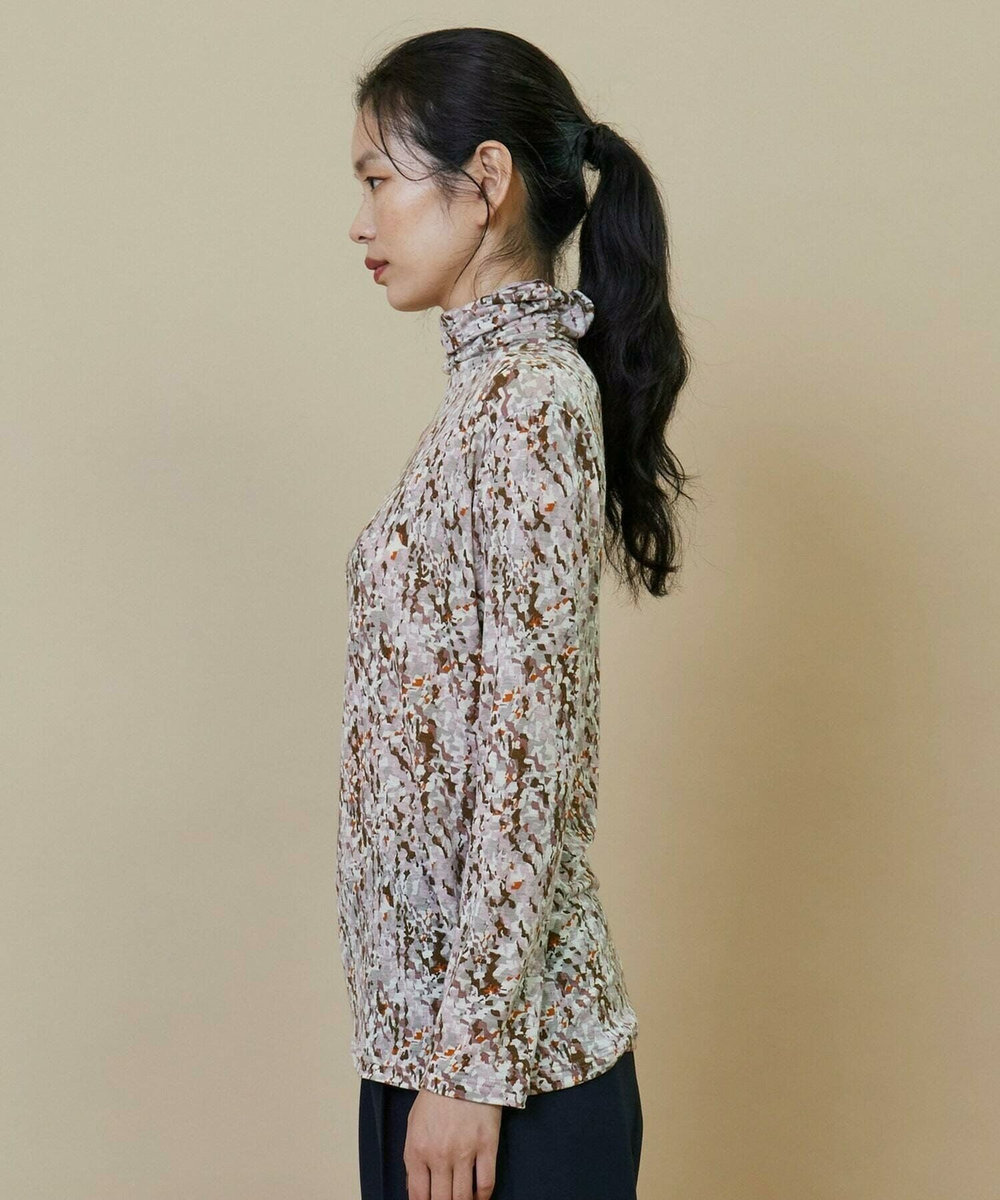 L'EQUIPE Lサイズ（大きいサイズ） 【大きいサイズ】テンセルカシミヤジャージハイネックカットソー ピンク