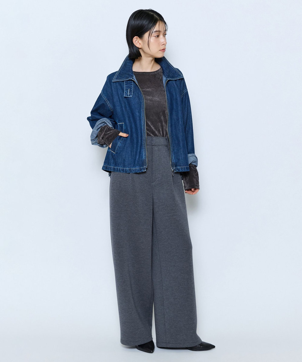 feerique feerique メッシュベロアプルオーバー チャコールグレー