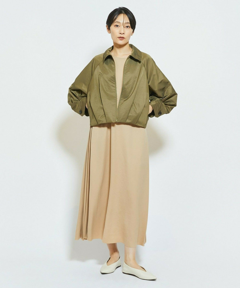 MOGA Collection MOGA Collection ウーリープリーツストレートワンピース ベージュ