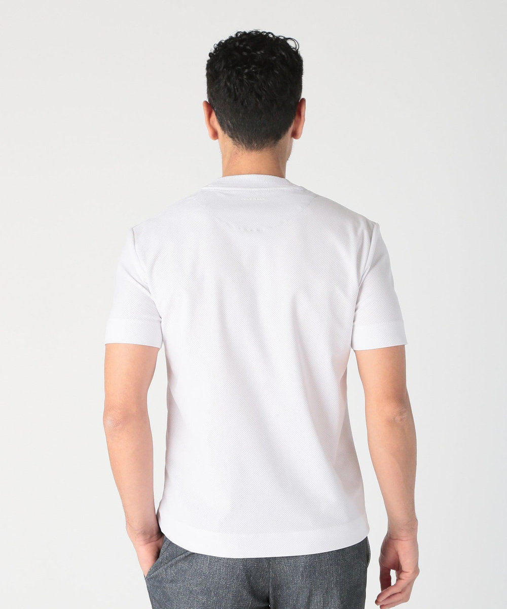 MEN'S BIGI 【COLE HAAN/コール ハーン】別注 ハニカムジャージ素材ジャケットTEE<抗菌/UVカット/4WAYストレッチ> ホワイト
