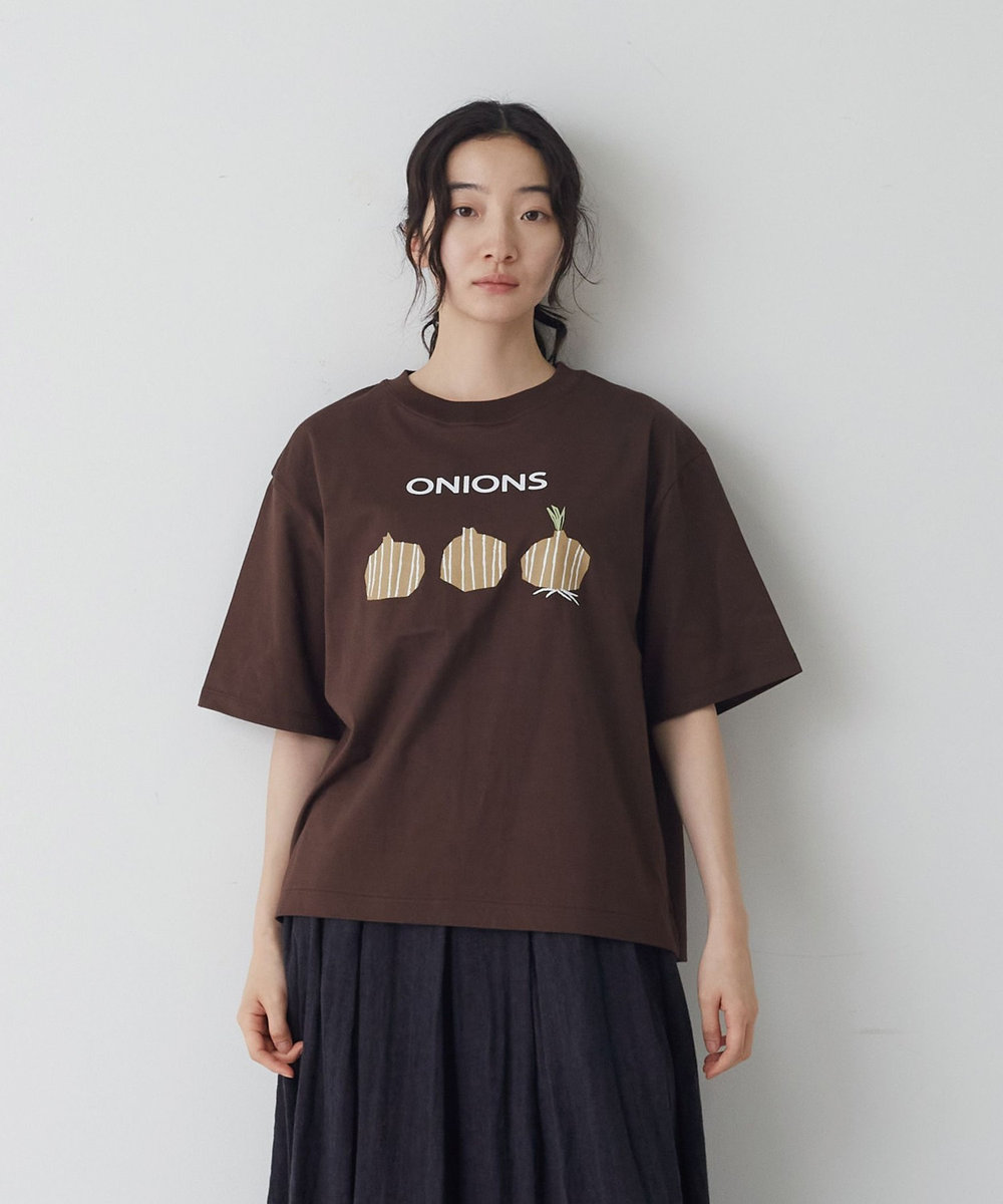 congés payés ADIEU TRISTESSE ベジタブルプリントTシャツ ブラウン系その他