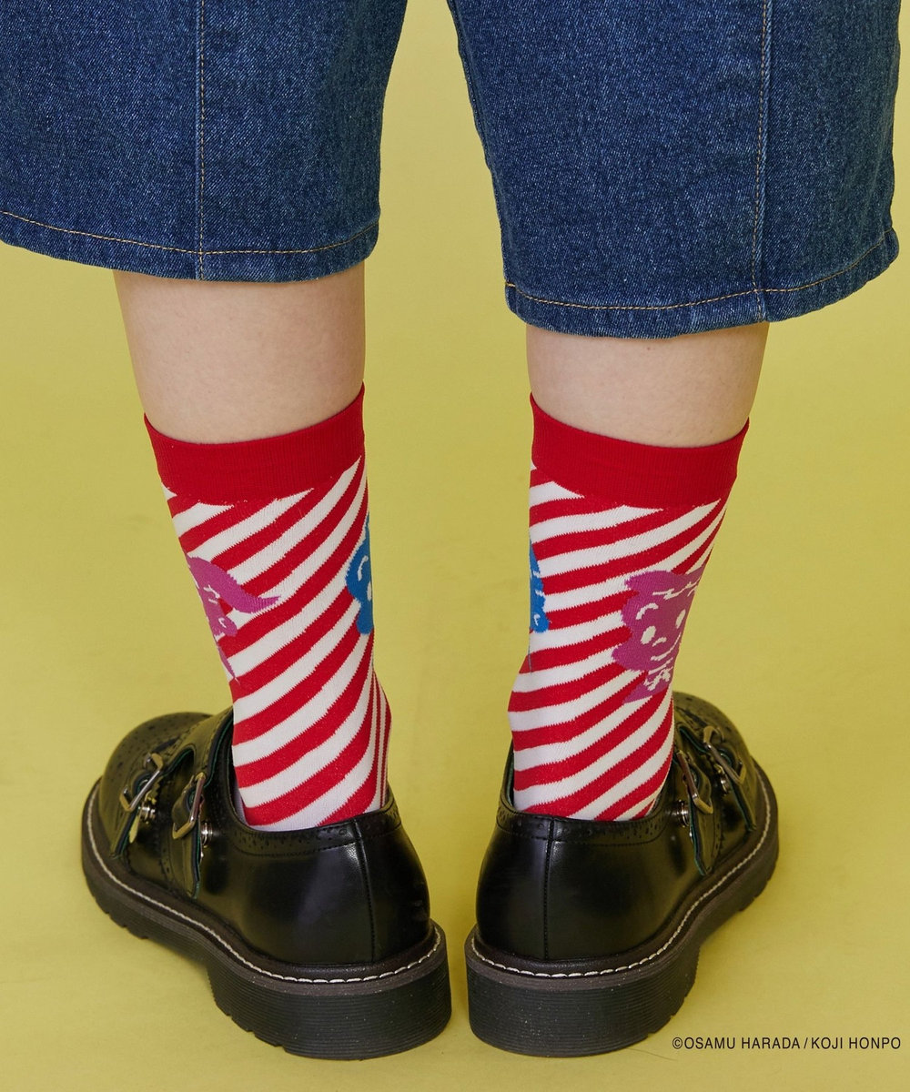 FRAPBOIS OSAMU GOODS ストライプソックス レッド