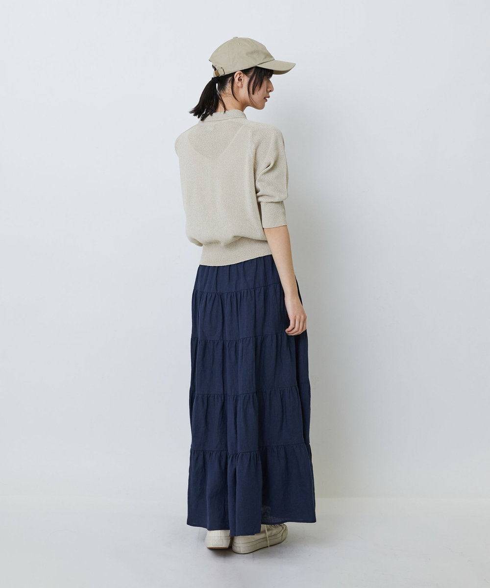 LOISIR エステル和紙透かし柄ポロニット ベージュ