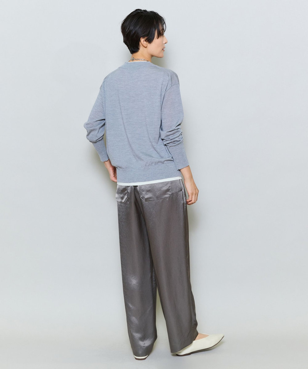 MOGA アセテートサテンコクーンシルエットパンツ モカ