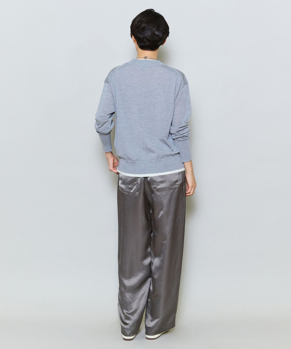 MOGA アセテートサテンコクーンシルエットパンツ モカ