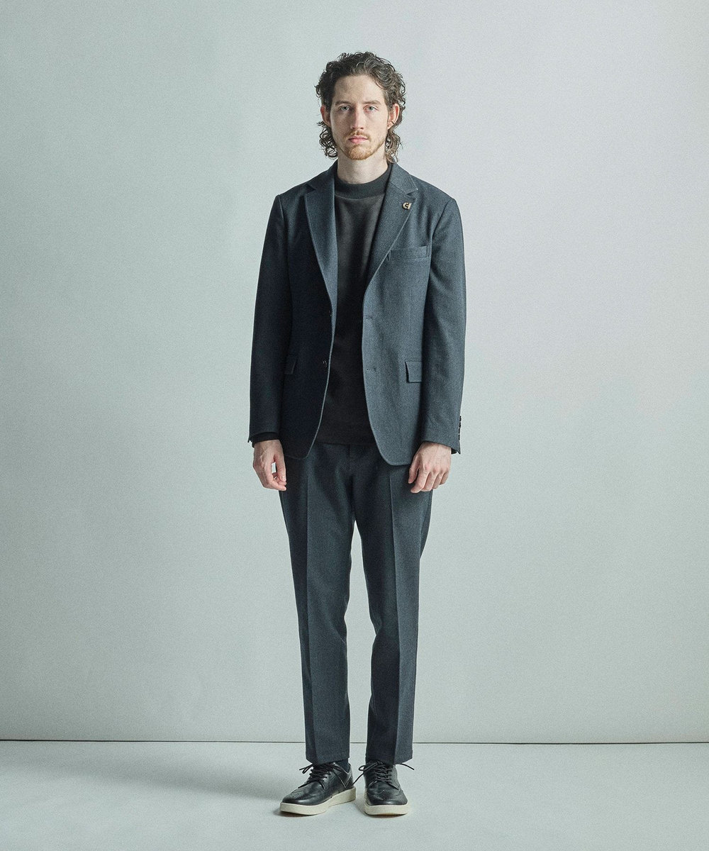 MEN'S BIGI 【COLE HAAN/コール ハーン】別注スエードタッチモックネックロングTシャツ ブラック