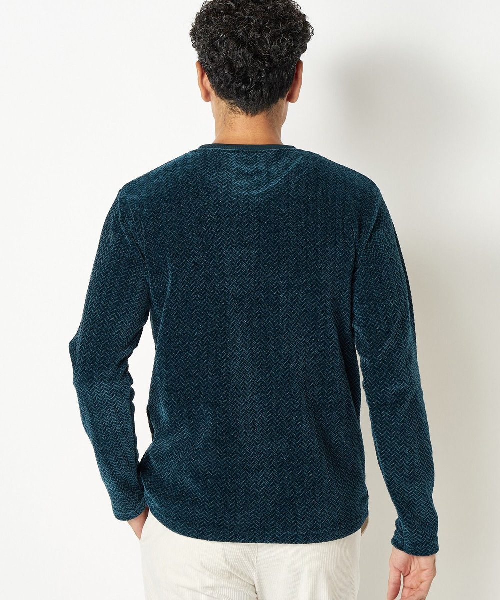 MEN'S BIGI モールジャガードクルーネックカットソー グリーン