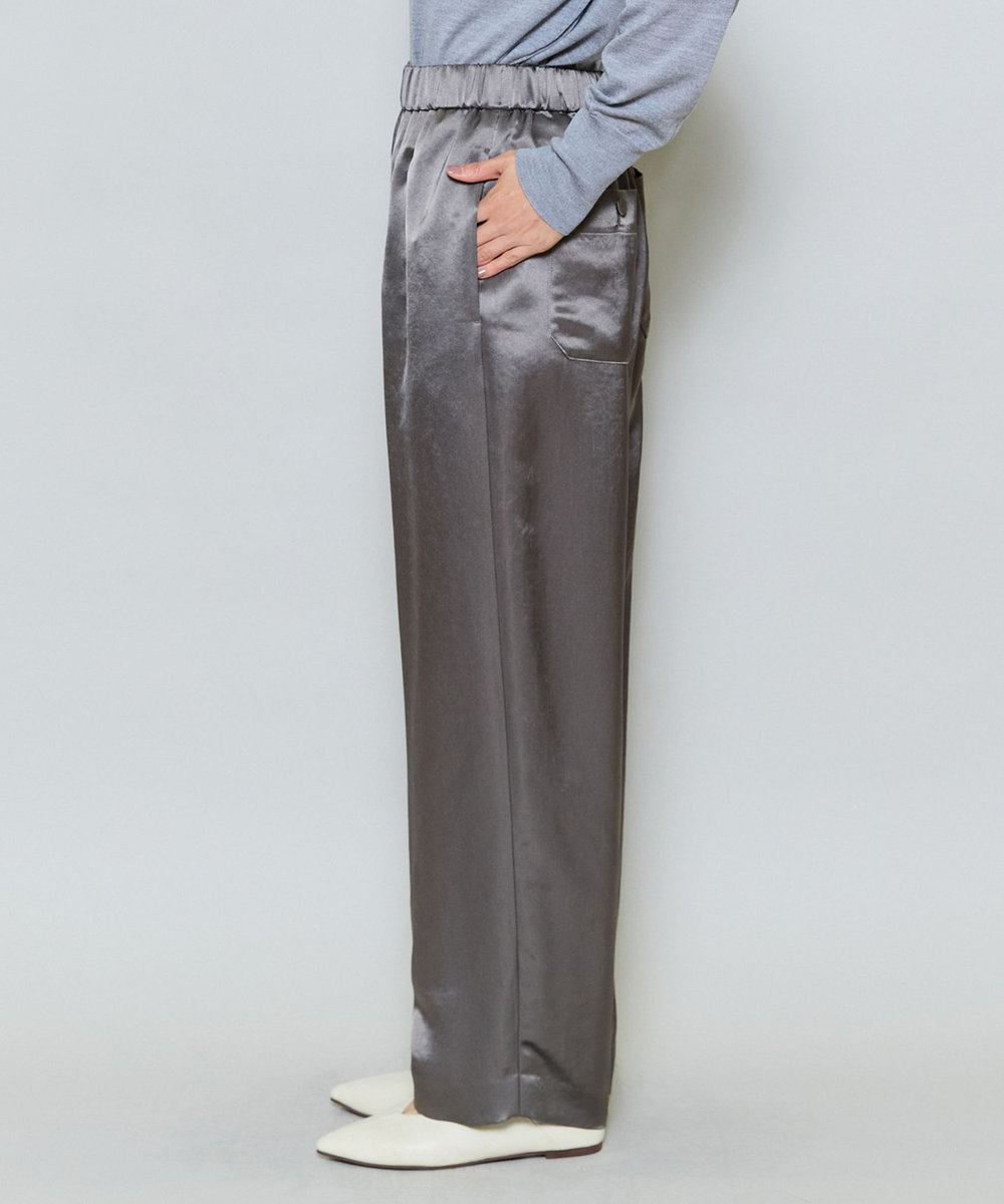 MOGA アセテートサテンコクーンシルエットパンツ モカ