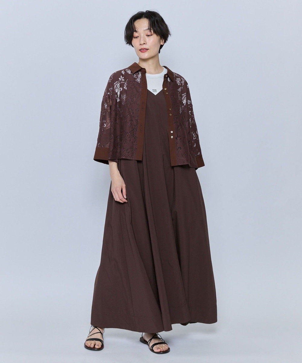 feerique feerique タスランナイロンAラインキャミワンピース ブラウン