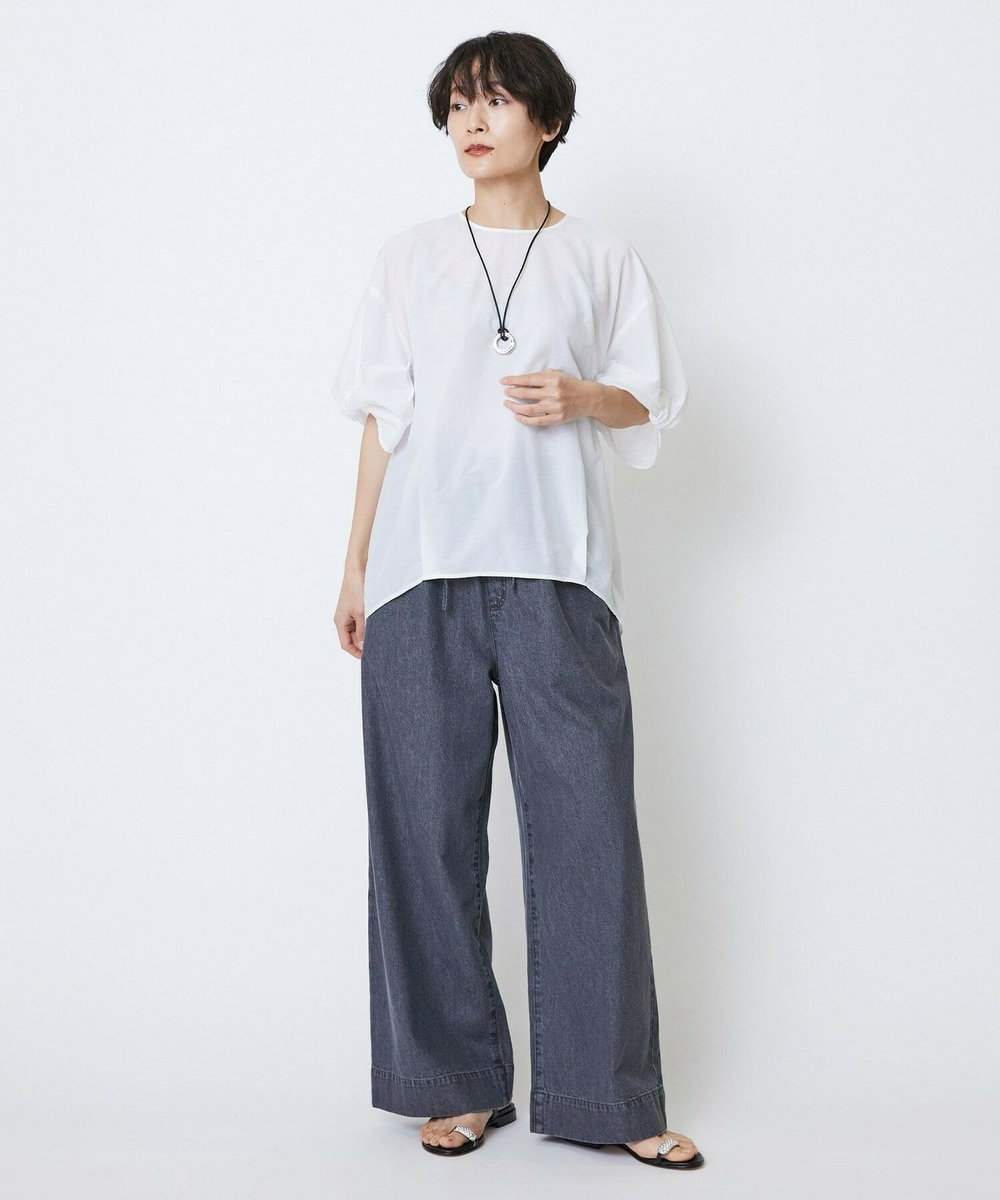 feerique feerique　ナイロンコットンタフタコクーンシルエットブラウス ホワイト
