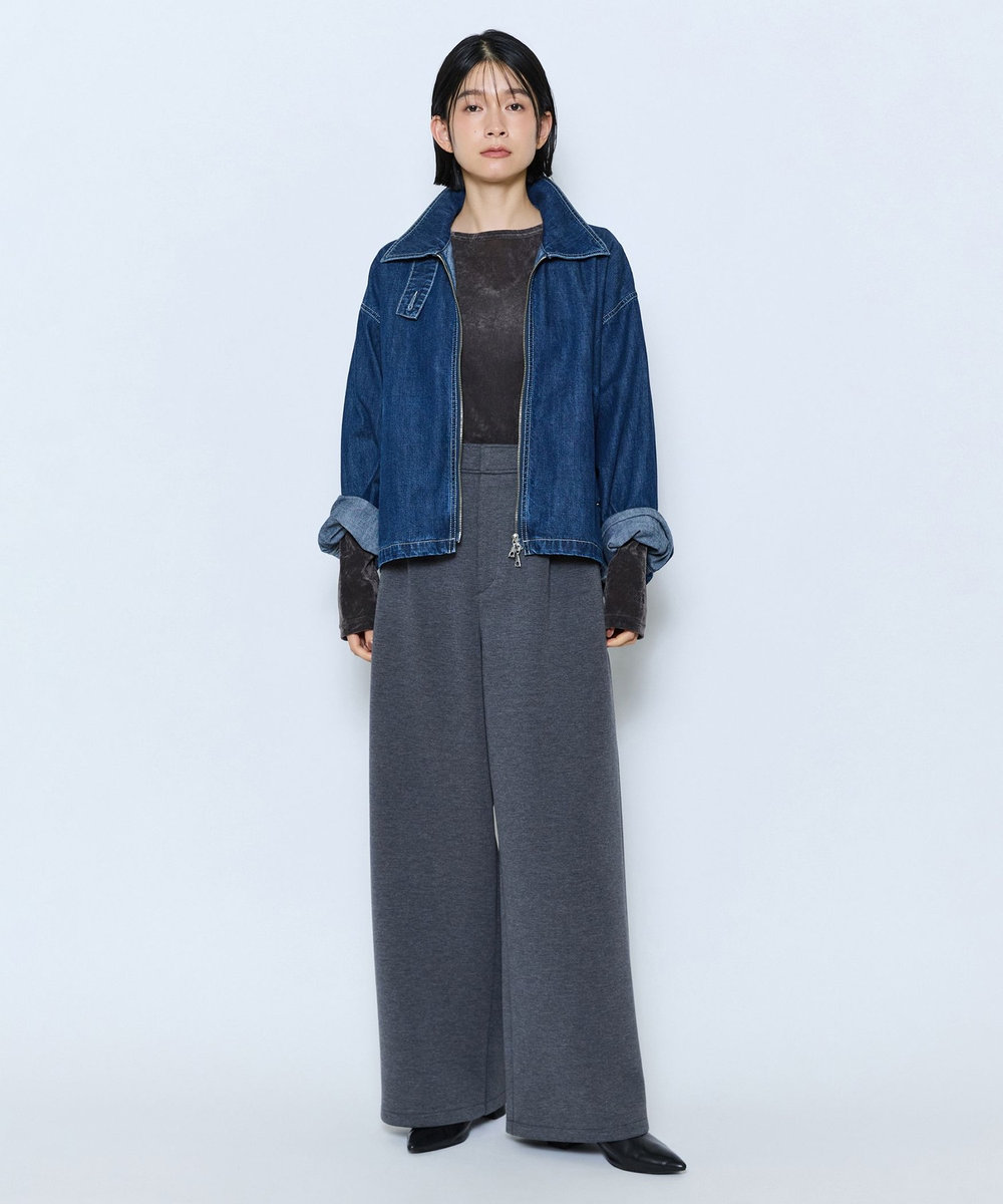 feerique feerique メッシュベロアプルオーバー チャコールグレー