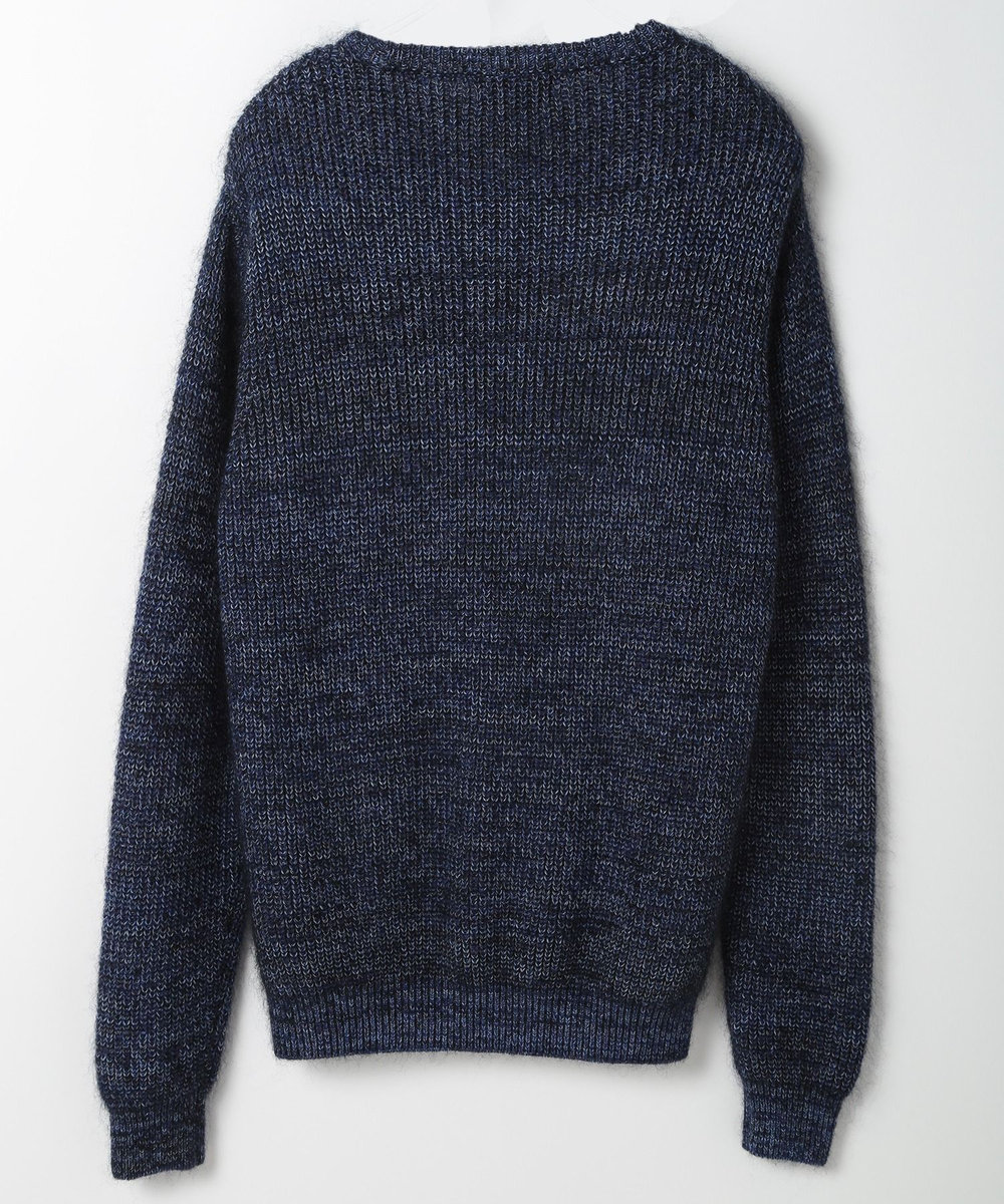 MEN'S BIGI キッドモヘアクルーネックニット ブルー