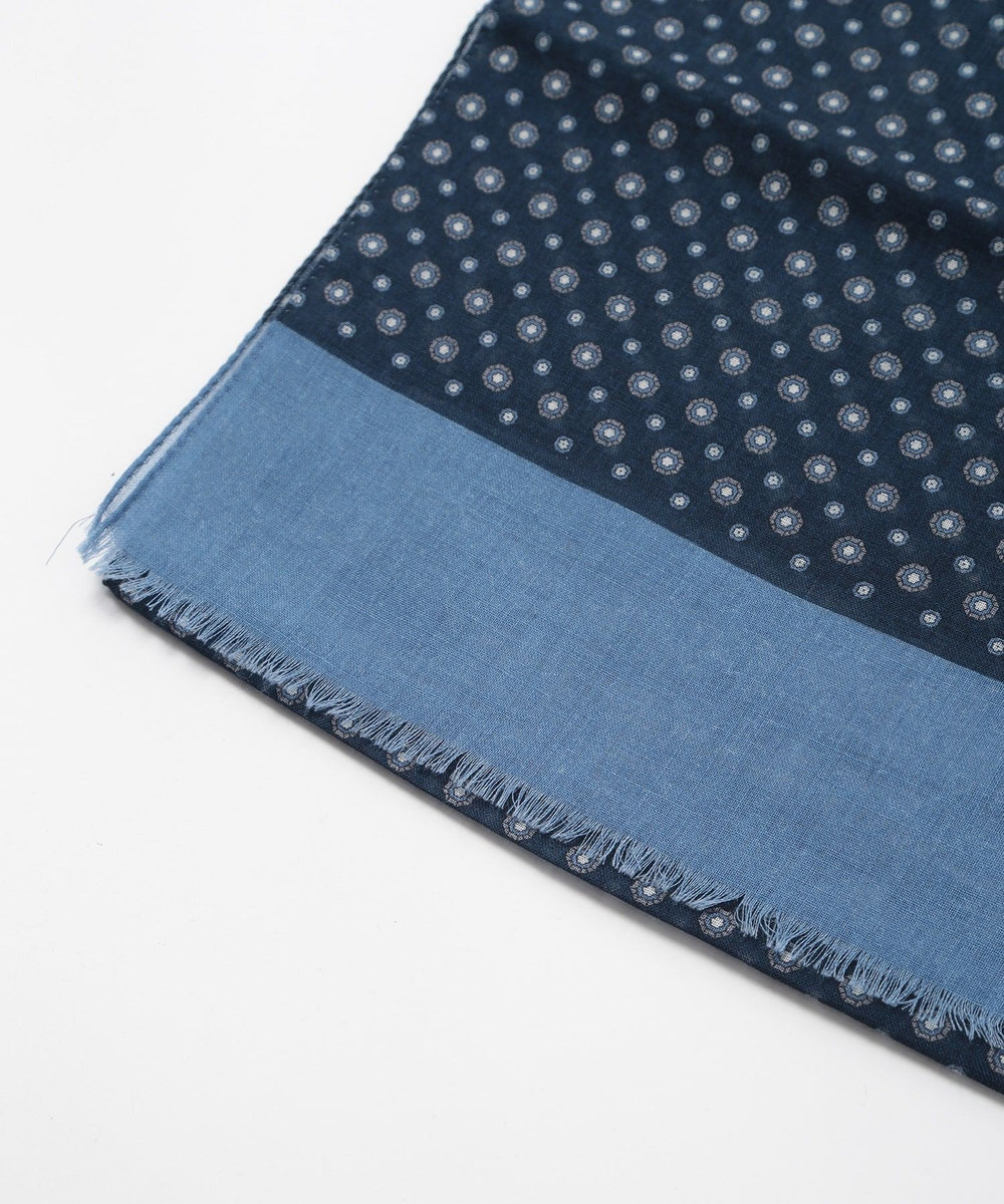 MEN'S BIGI ウールミックスドットストール ブルー