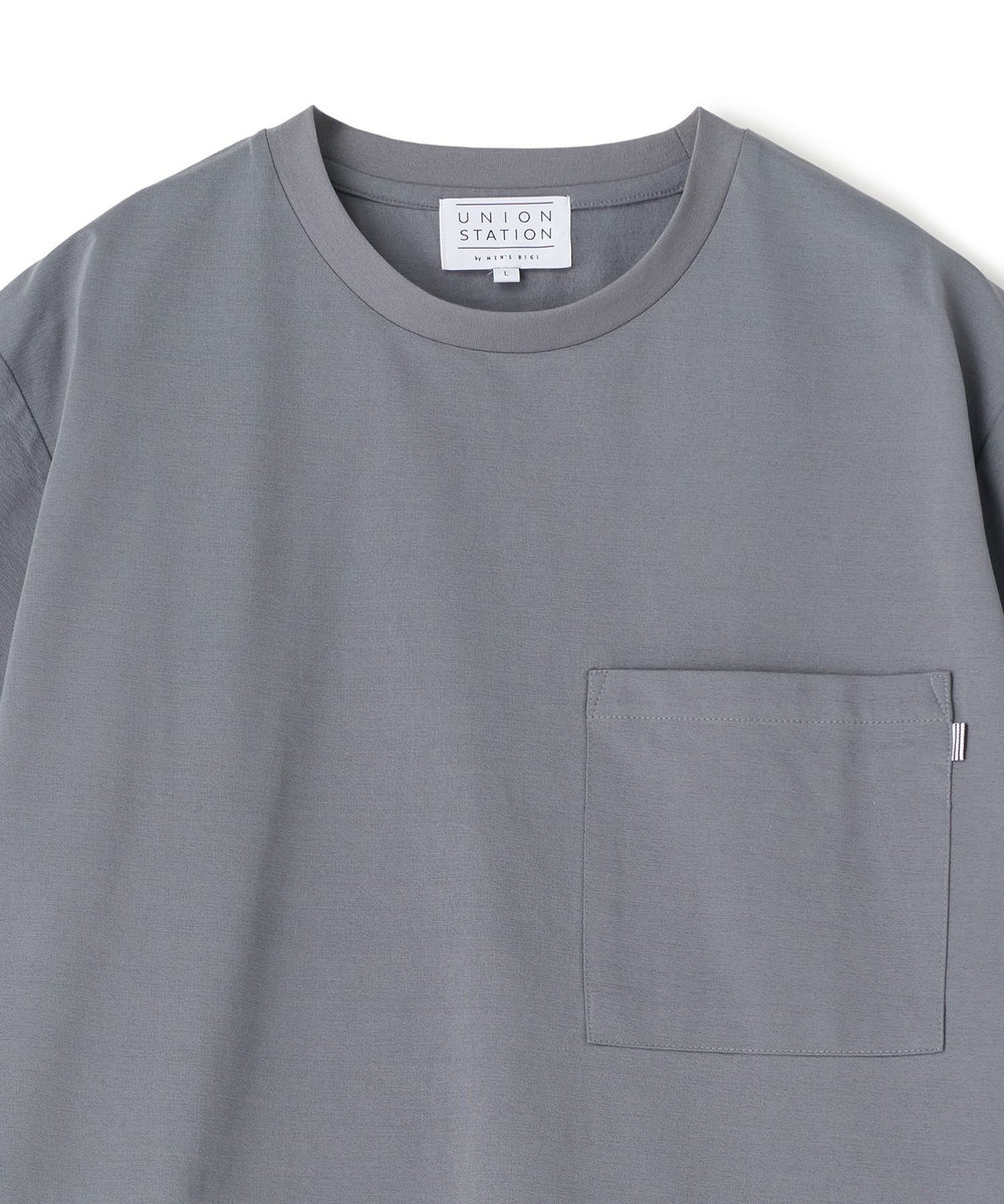 UNION STATION ペーパータッチドローコードTシャツ＜ストレッチ・速乾・マシンウォッシャブル・イージーケア接触冷感＞ グレー