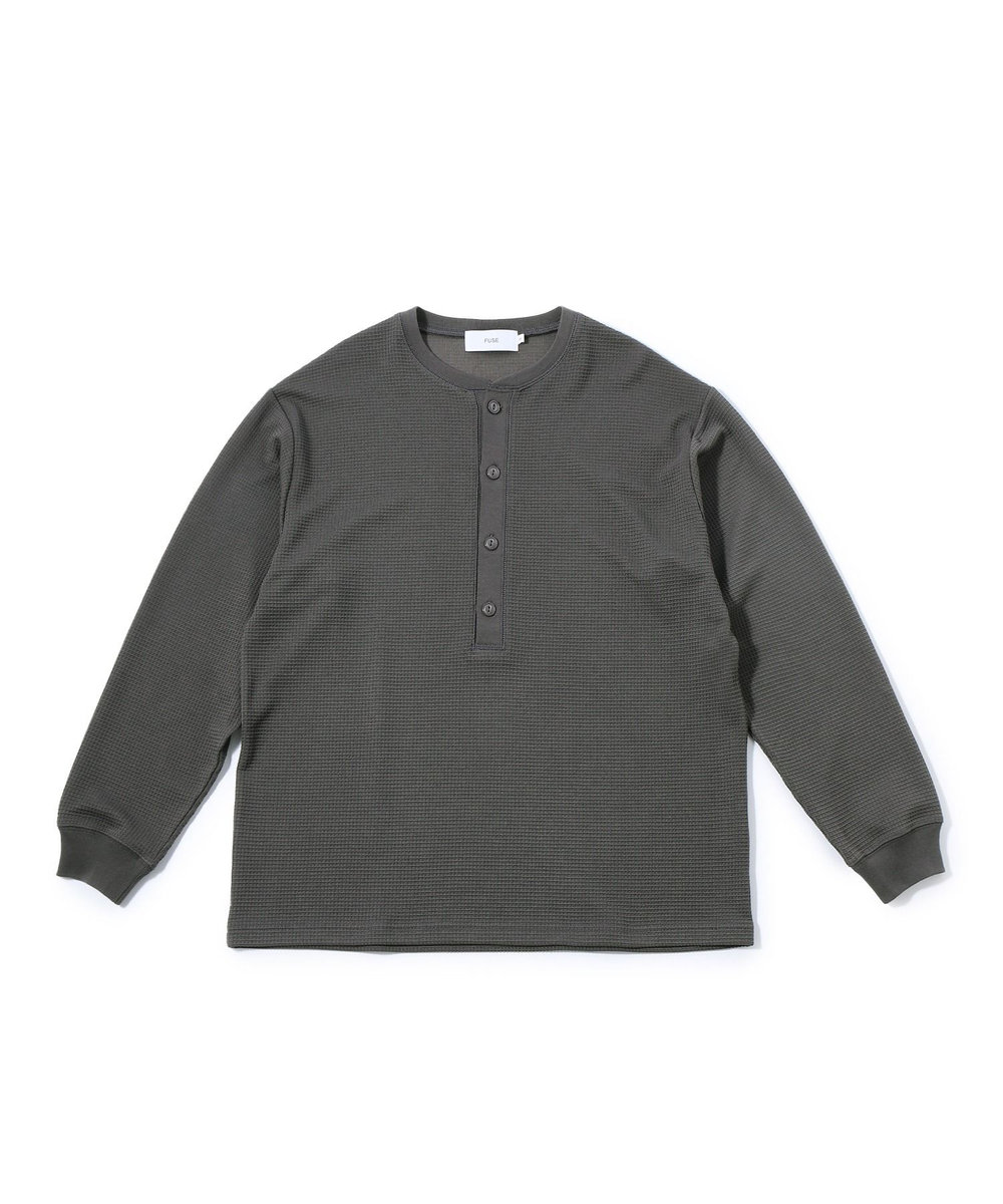 MEN'S BIGI テックサーマル ヘンリーネックシャツ＜吸水速乾・ストレッチ・軽量・通気性・保温性＞ グレー