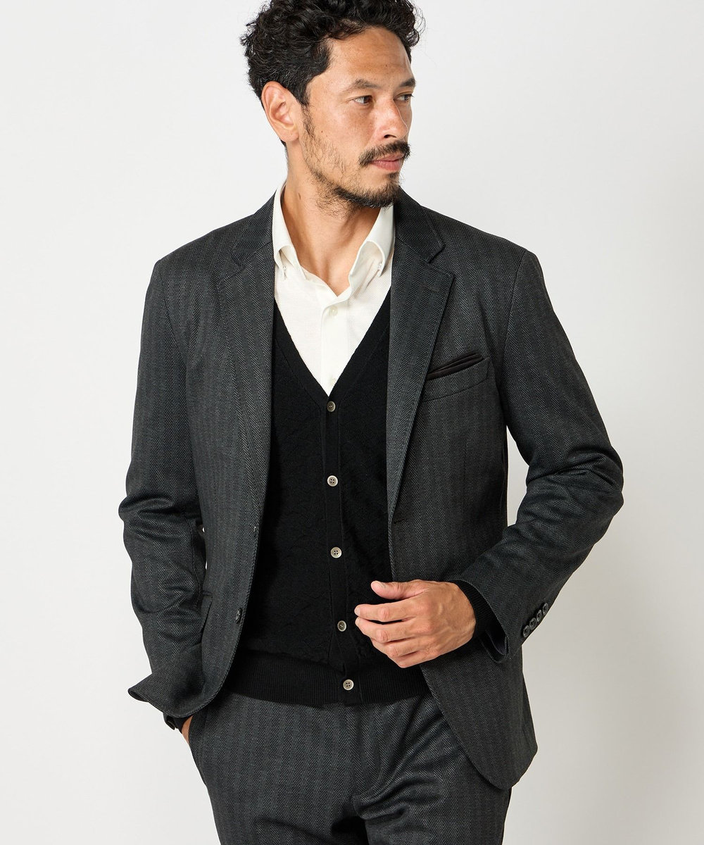 MEN'S BIGI 【ACTIVE TAILOR】エクストラTRジャージプリントテーラードジャケット＜セットアップ・スリーピース対応＞ グレー