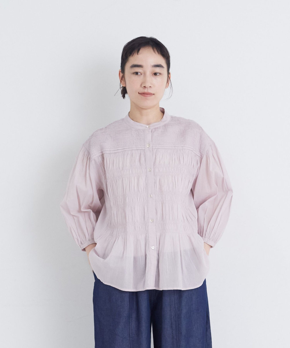 congés payés ADIEU TRISTESSE 【FAVE】インドコットンシャーリングブラウス ピンク