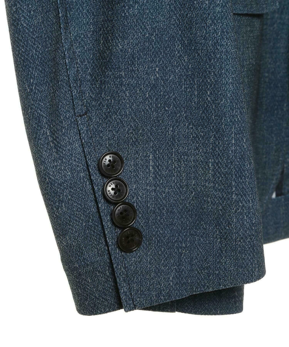 MEN'S BIGI 【COLE HAAN/コール ハーン】別注 トリコットメッシュデニムプリントジャケット＜吸水速乾/EASY CARE＞ ブルー